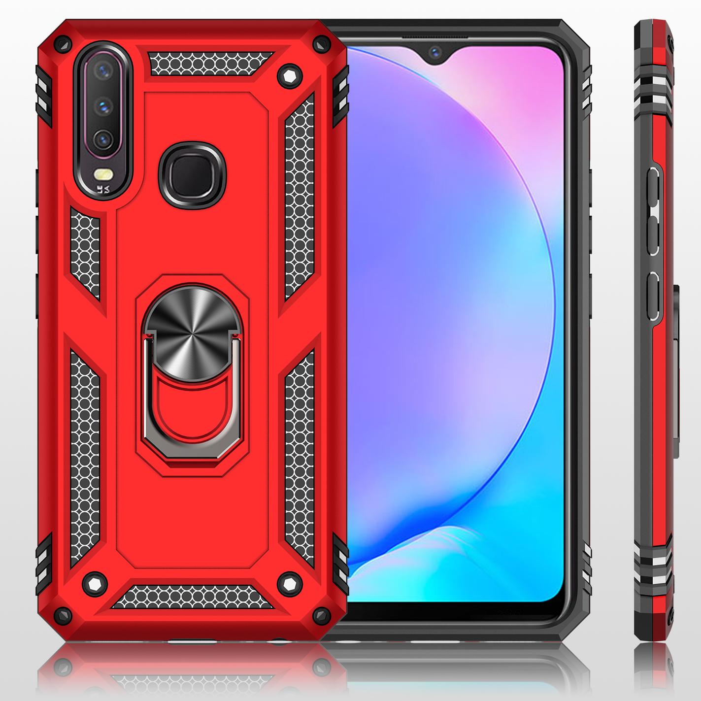 

For Vivo Y17 Case for Vivo Y15 Y12 V15 Pro Magnetic Car Holder Armor Cover Case Rotate Finger Ring Stand Shockproof Back Funda For Vivo Y17 срібний