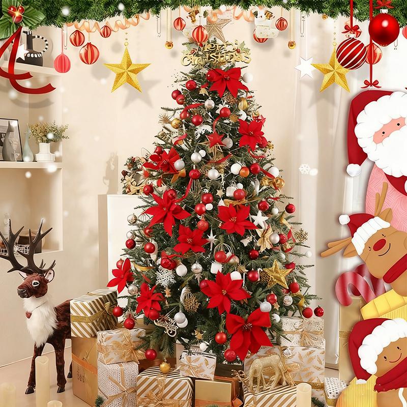 24Pcs/Box Glitter Christmas Ball Decoration Xmas Tree Hanging Gifts DIY Wreath New Year Navidad Home Wedding Decor Accessories