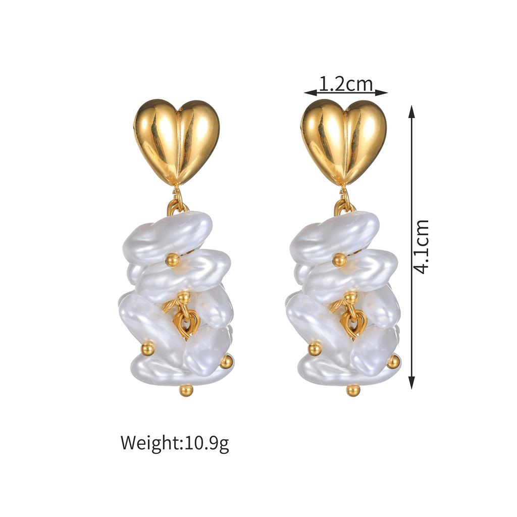 Atoztide Trendy Multiple Style Imitation Pearl Tassel Earring for Women Stainless Steel Elegant Temperament Earring Jewelry Gift