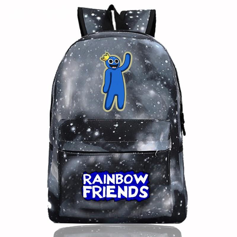 Rainbow Friends Cartoon School Backpack Kids Boys Girls Lightweight Oxford Fabric Bookbag With Ergonomic Shoulder Straps