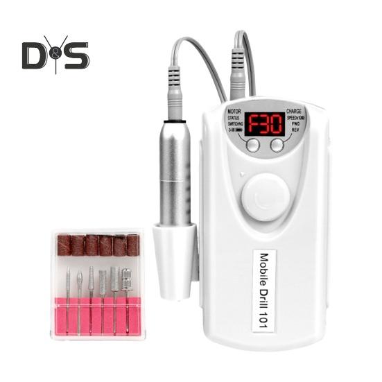 

Электрическая пилка для ногтей, 30000 об/мин, аккумуляторная беспроводная пилочка для ногтей с 6-битным ЖК-экраном для полировки ногтей, придания формы, удаления мозолей белый