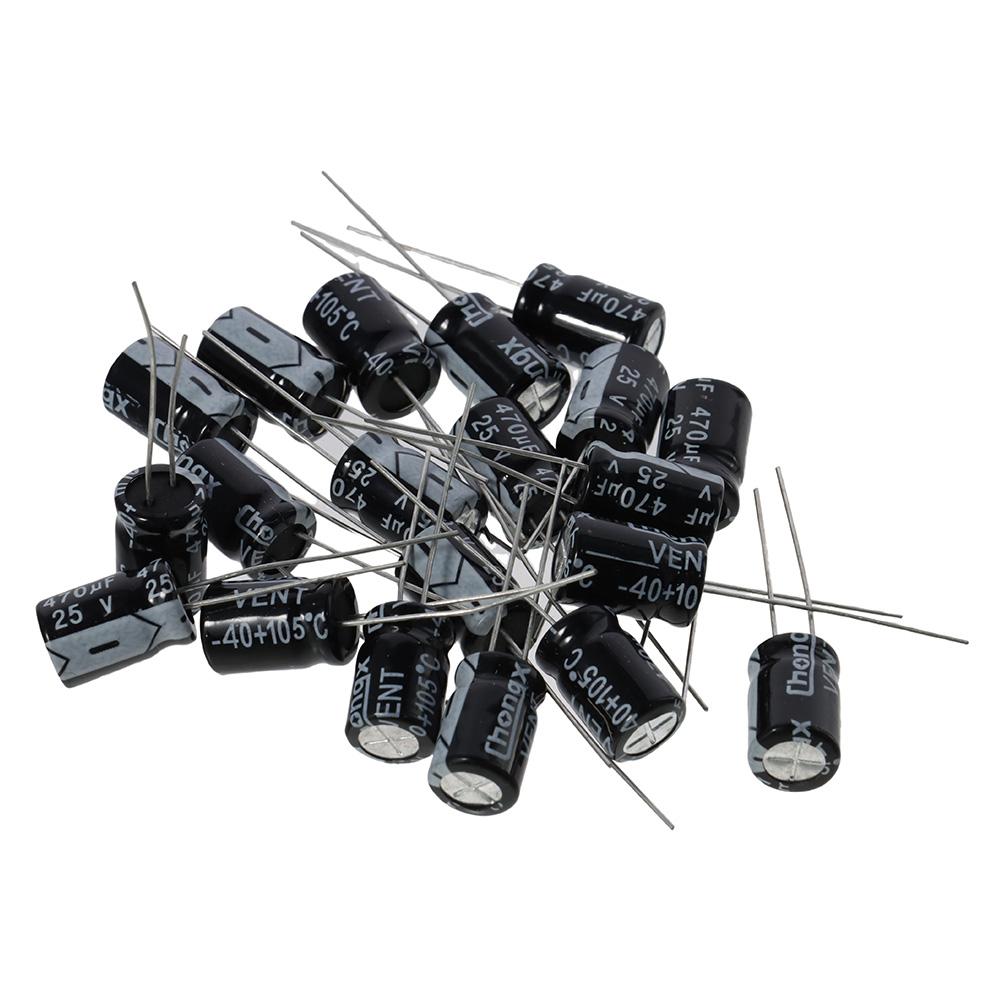 Aluminium Electrolytic Capacitors 25V 470uF Polarised Electrolytic Capacitor Durable