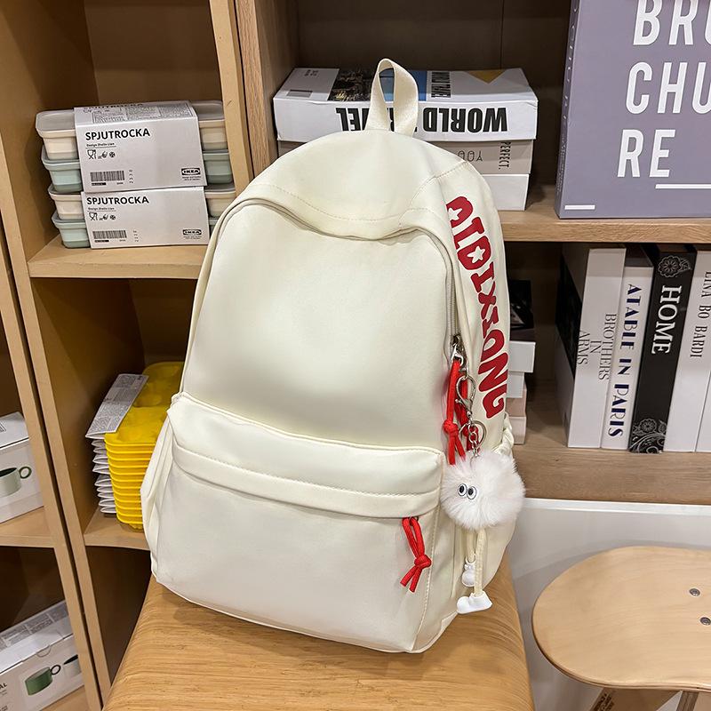 Women's backpack Alphabet casual backpack High value schoolbag Versatile simple student Korean version Large capacity backpack