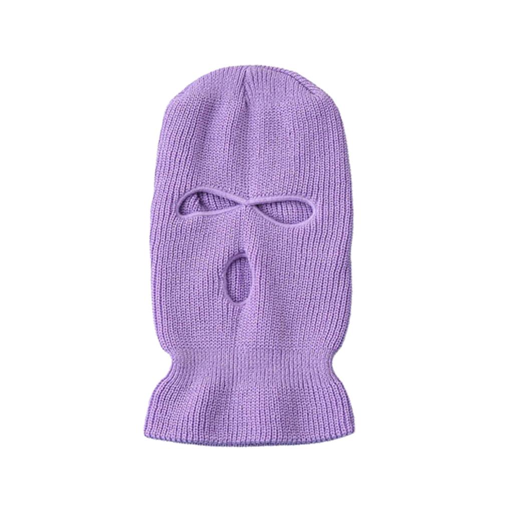 Motorcycle Windproof Full Face Knit Hats Custom SkiMask Men Warm Wool Balaclava Embroidery Winter Hats Knitted 3 Holes Ski Mask
