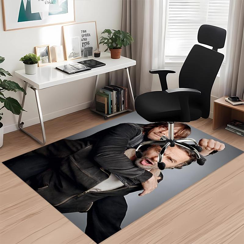 Daryl and Rick Printed Carpetrugfor Office Chair Living Room Bedroom Kitchen Room Decor Gifts