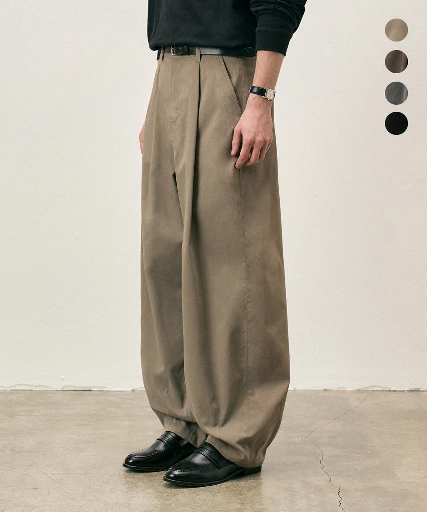 COSTUME O’CLOCK Cotton-Like Balloon Single-Pleat Slacks 6 Color Coospt245 (B Type)
