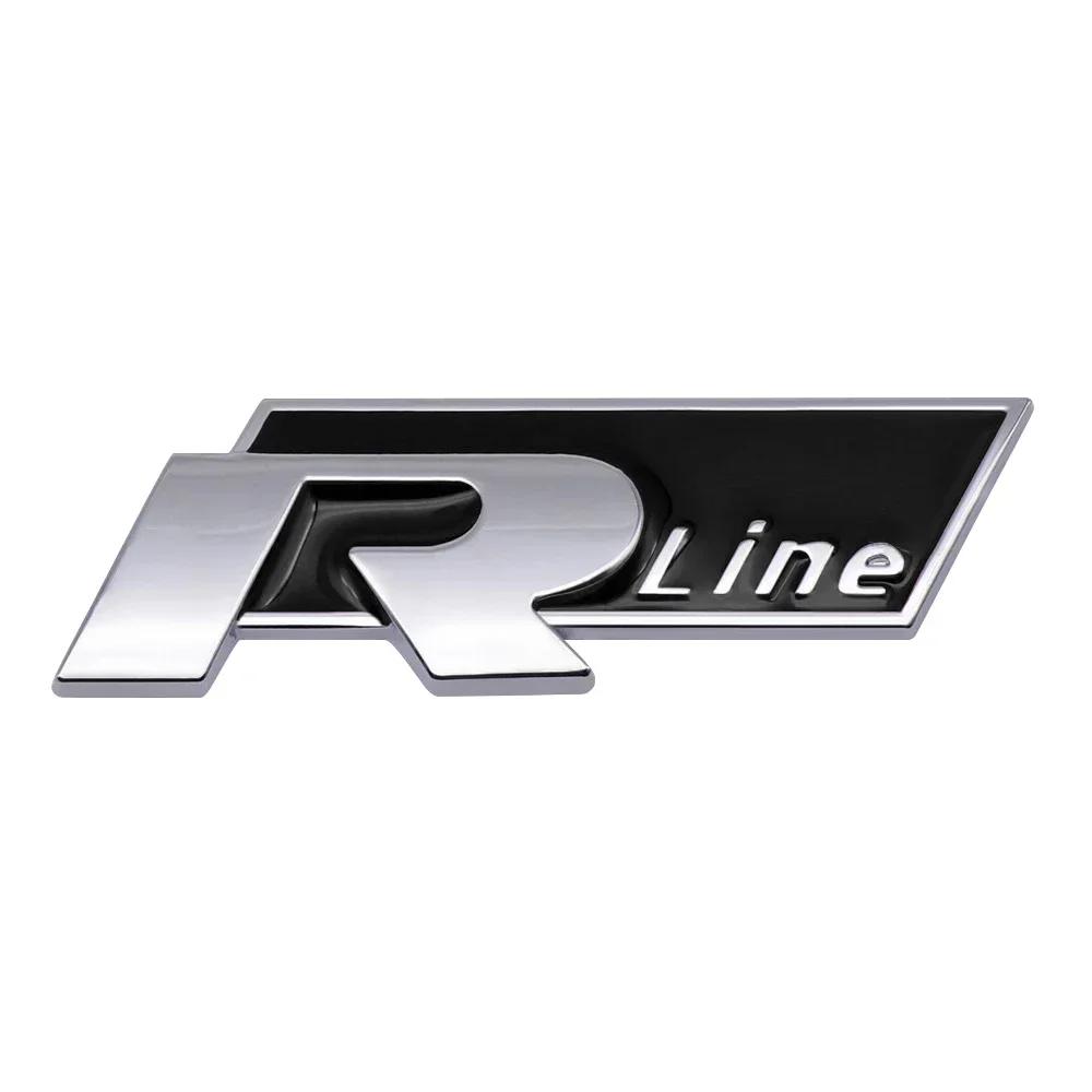 BQE1 VW New 1Pcs 3D Metal R Line Car Trunk Emblem Sticker Auto Accessories For Volkswagen Santana GTI Rline Polo Golf Passat B5 B6 To xn6