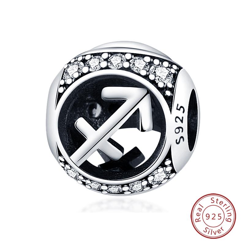 Charms Fit Qikaola Bracelets Copper Twelve Constellations Charms Beads Leo Aries Virgo For Birthday Jewelry Gifts