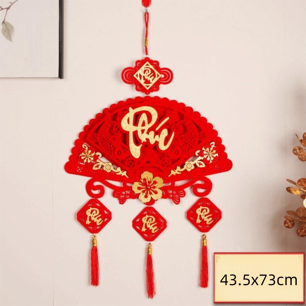 

Vietnamese Lunar New Year Tet Pendant Felt Fabric with Tassel Spring Festival Hanging Traditional Spring Festival