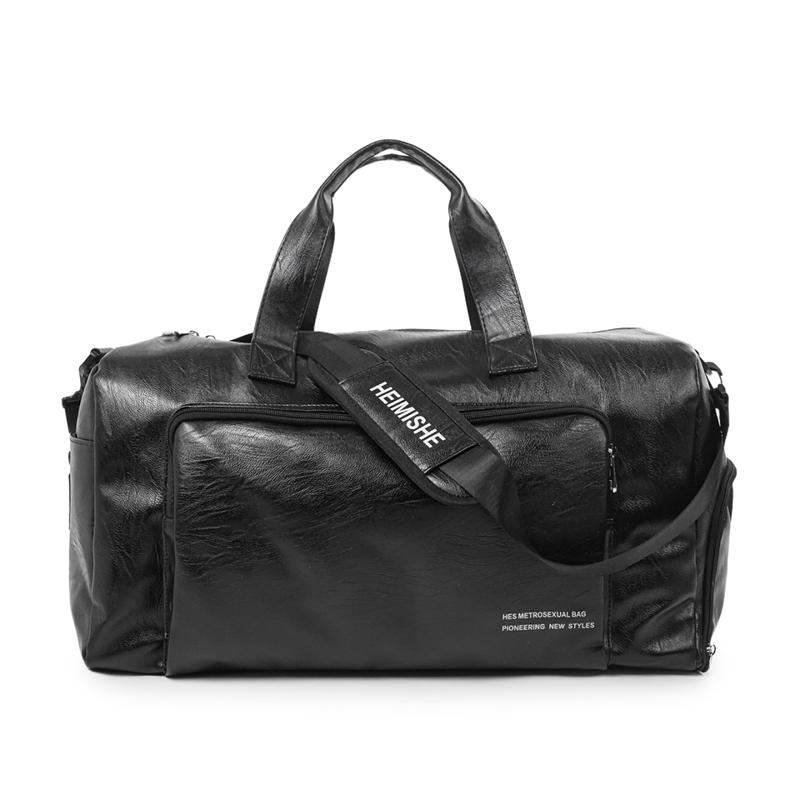 Fitness Bag Sports Yoga Swimming Bag PU Large Capacity Shoulder Portable Short Travel Bag