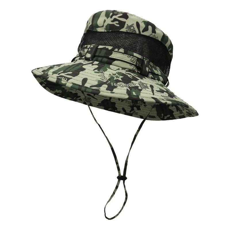 Camping Mountaineering Department Jungle Bucket Hat Climbing Desert Sun Protection Hat Women's Outdoor Sun Men's Shade Big Brim Hat