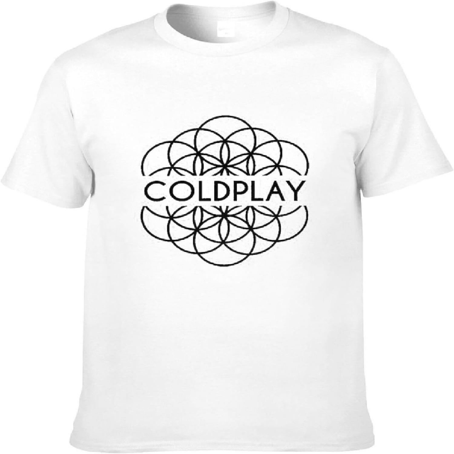 T-Shirt Coldplay Band Men s T-Shirt Short Sleeve Cotton Tee Casual Crewneck Workout Sports Shirt Tops S