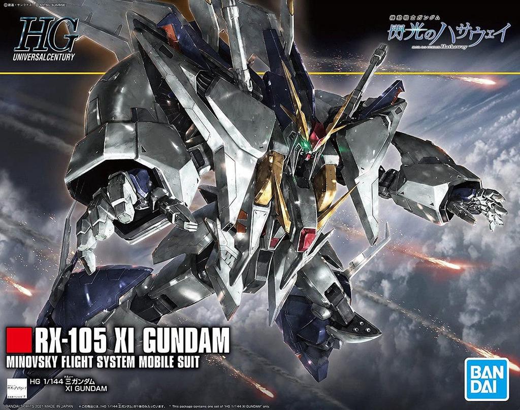 BANDAI SPIRITS HGUC Mobile Suit Gundam Flash Gundam Scale Plastic Model Kit 2530614 Hathaway's (Xi Gundam) 1/144 Pre-colored
