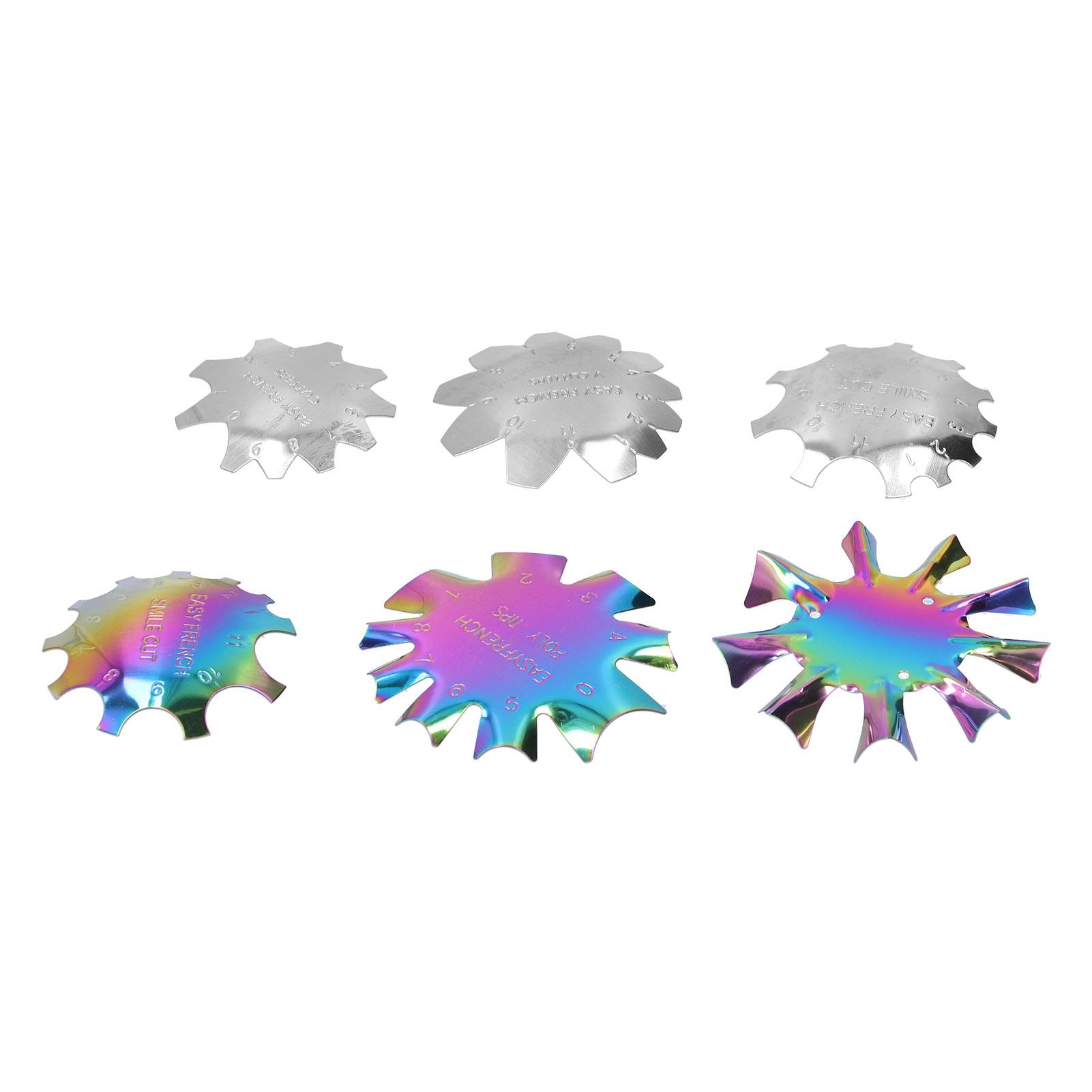 

6pcs Stainless Steel French Nail Art Edge Trimmer DIY Easy Line Nail Template Tool Set