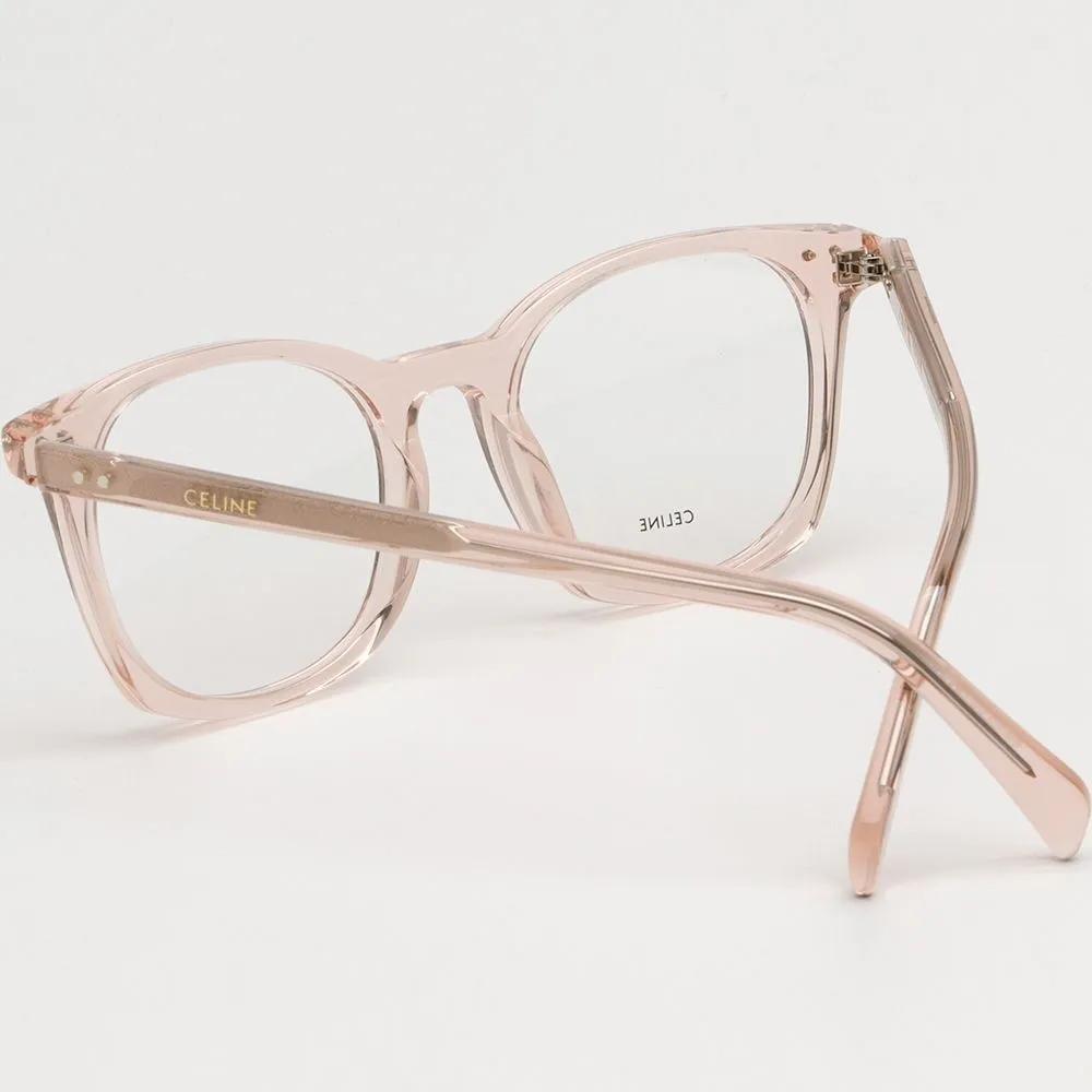 Celine Eyeglass Frame CL50058I 074 Transparent Pink Square Horn-rimmed Frame