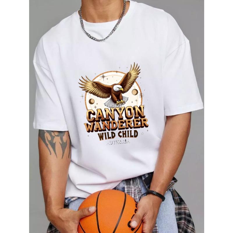 

Футболка Canyon Wanderer Wild Child с рисунком белого орла и луны для приключений на открытом воздухе и повседневной носки XXXXL белый