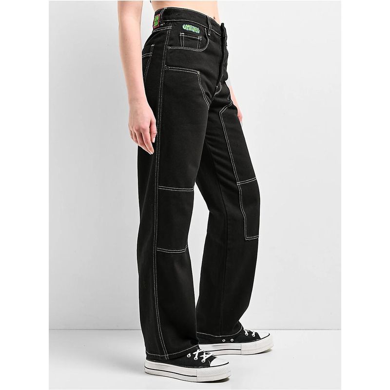 Original Single EMP * YRE Tori Thickened Lengthened High Waist Double Knee Carpenter Pants Embroidery Stitching Loose Straight Jeans