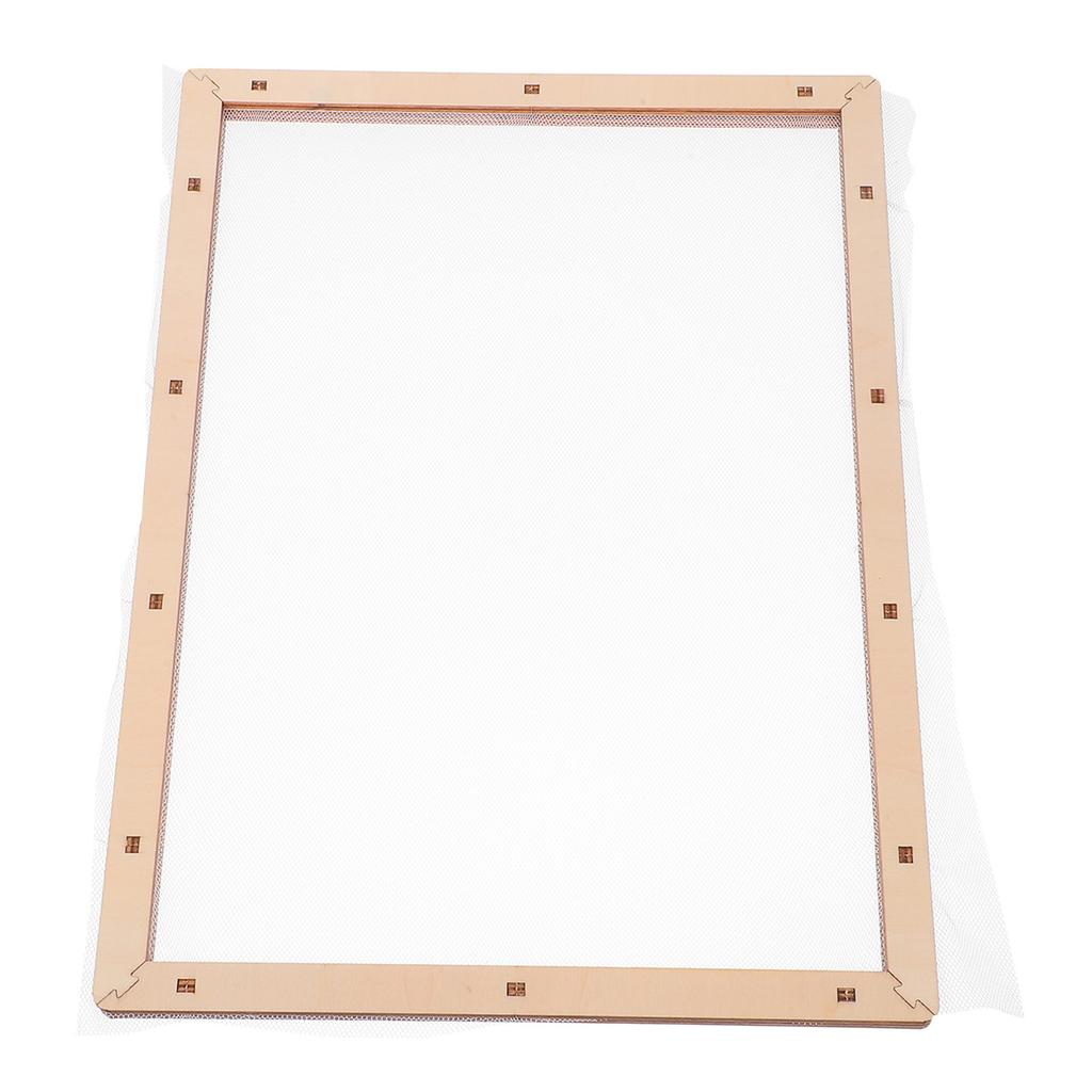 Wooden Deckle Screen 30x40cm Precise Papermaking Mold Frame DIY Paper Craft Mold Mesh for Dried Flower Paper Projects