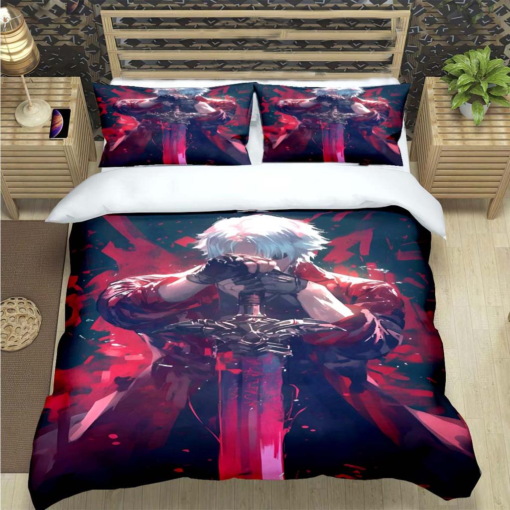 Comforter Fashion D-Devil May Cry Game Print Bedding Sets Exquisite Bed Supplies Set Bed Comforter Set Bedding Set Luxury Gift