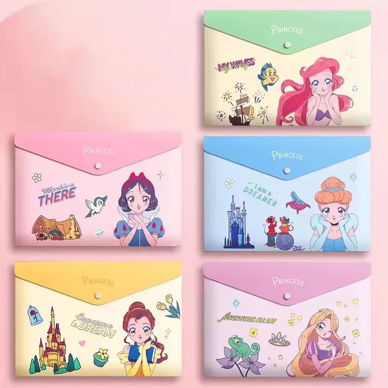 MINISO Cartoon Stitch File Pocket A4 Large Capacity Paper Storage File Bag School Supplies Office Supplies Kids Xmas Gifts