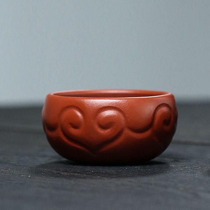 Handmade Yixing Purple Clay Ruyi Tea Tasting Cup Set for Gongfu Ceremony 40cc