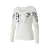2KWEIRD Y2k Graphic Cross Wings Print Long Sleeve Women Grunge Fairy T-shirt Harajuku Tee 2000s Aesthetic Punk Style Clothes Streetwear
