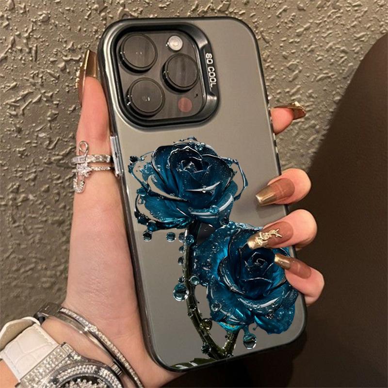 Premium Black & Gold Rose Art Phone Case for iPhone 17 16 15 14 13 12 11 Series Pro Max Plus Double Layer Protection