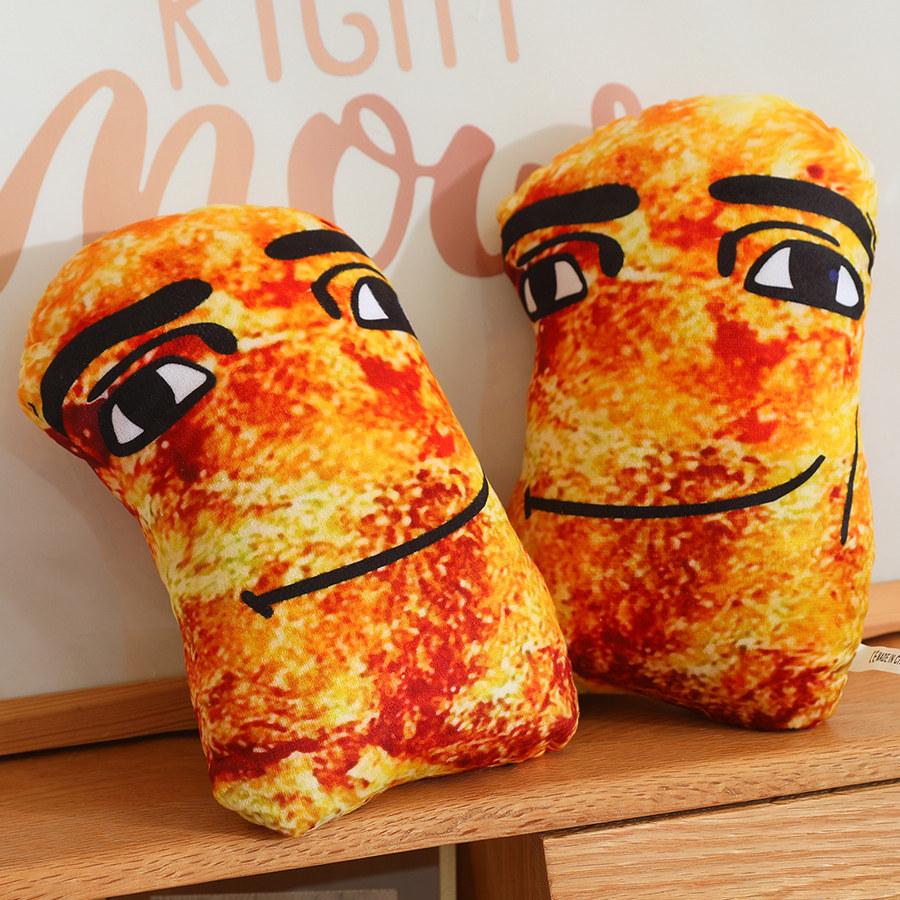 Bai Fen Bai Dolls And Toys Unisex Creative Funny Expression Stone Chicken Nuggets Pillow Plush Toy Doll Chicken Nuggets Doll Children's Soothing Ragdoll Doll