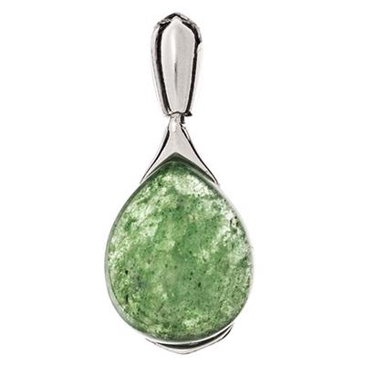 [R1349] - Silver Pendant 'Meghan' Aventurine Silver (rhodium-plated) - 17x11 Mm
