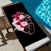 Elegant floral and heart pattern style polyester microfiber beach towel is highly absorbent, suitable for swimming beach outings