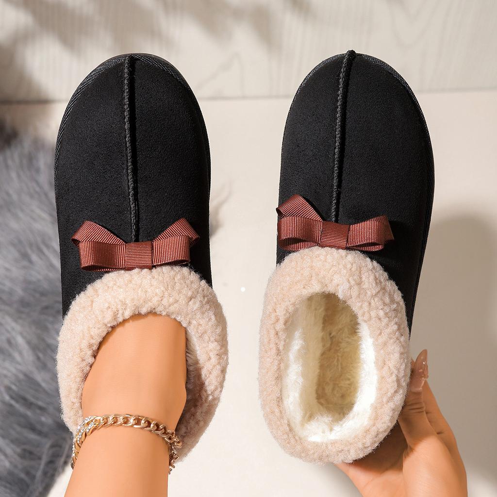 Fashion Flat Bottom Cotton Shoes for Women Winter Casual Slip On Snow Boots Solid Comfortable Padded Warm Female Outside Short Botines