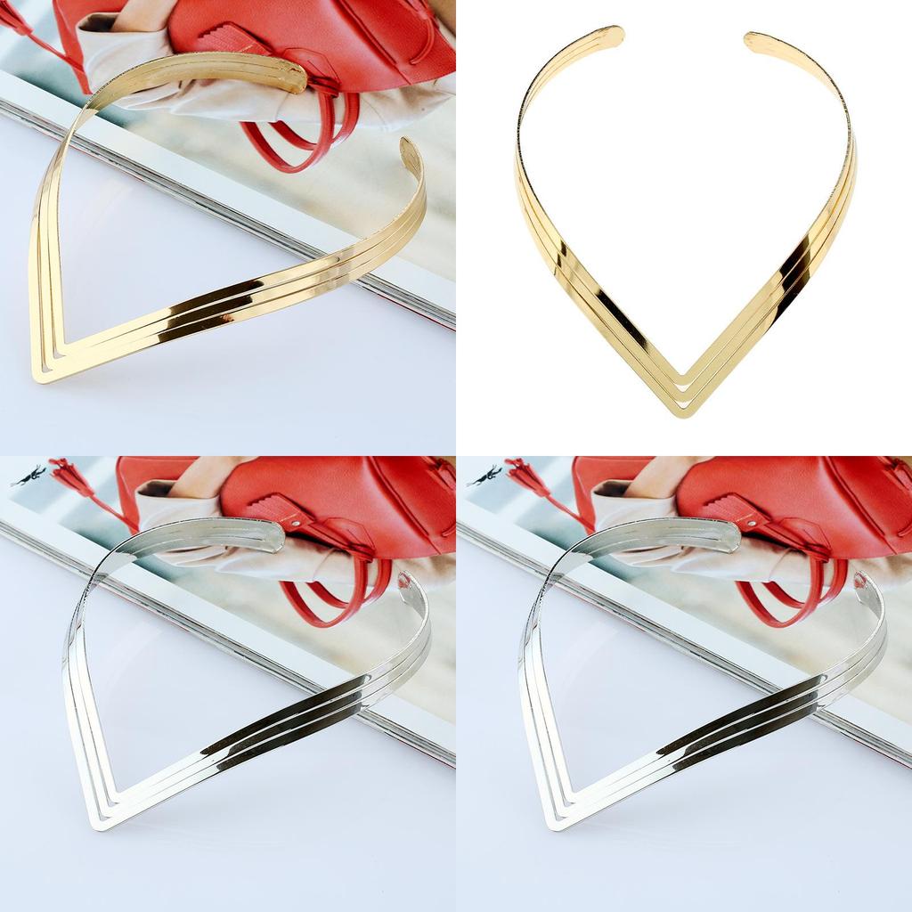 Fashionable V Shaped Women Metal Collar Necklace For Gift Giving