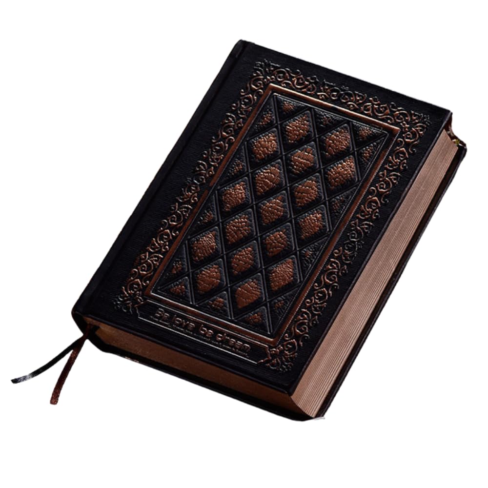

ideamall Antique-Style Notebook, Diary, Free Book, Memo Book, Spellbook, Western-Style, Vintage, Plain (Black)