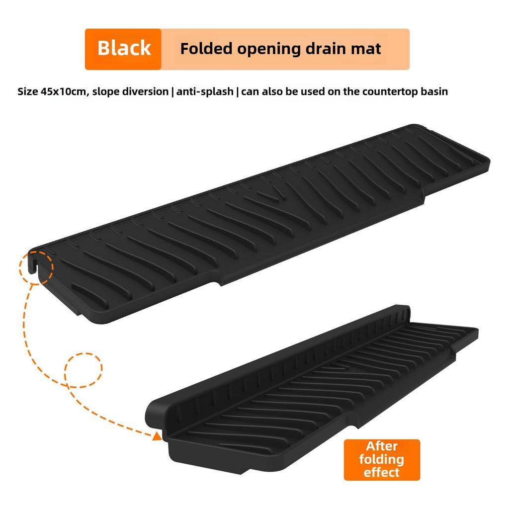 Kitchen Sink Splash Guard, Faucet Mat Splash Catcher, Handle Drip Catcher Tray, Multipurpose for Kitchen Dish Drying Mats Sponge