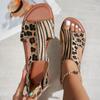 Women'S Stylish Sandals with a Leopard And Zebra Print Design, Featuring an Elegant And Versatile Style, Perfect for Outdoor Beach Outings.