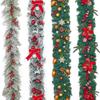 Enchanted Snowy Christmas Rattan Wreath for Window and Mall Displays