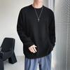 Autumn and Winter Ins Solid Color Crewneck Sweater, Men's Korean Version, Versatile, Loose White Pullover Sweater, Long-sleeved Base Layer