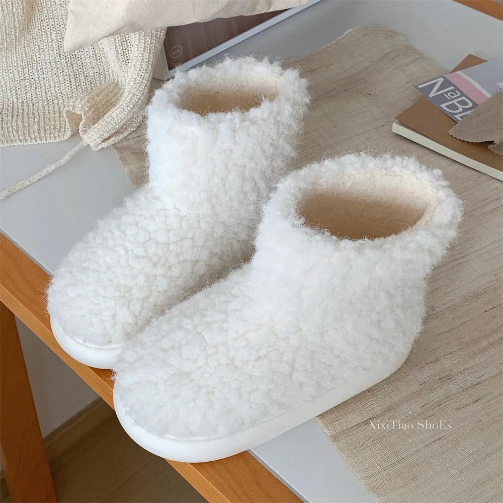 

Уличные плюшевые теплые плюшевые короткие хлопковые ботинки осень-зима 2024 новые простые однотонные зимние ботинки для женщин 40-41 белый