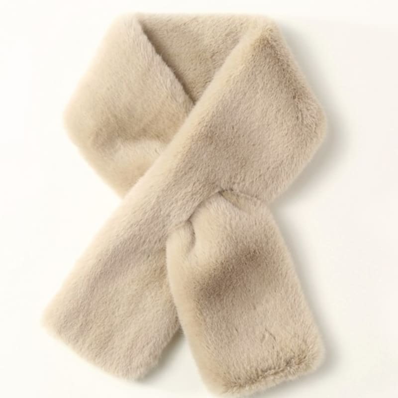 LALA Winter Fur Scarf - L Beige