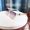 Vintage Cat Eye Women Fashion Sunglasses Stylish Rimless Luxury Female Sun Glasses Cateye Designer Gradient Shades