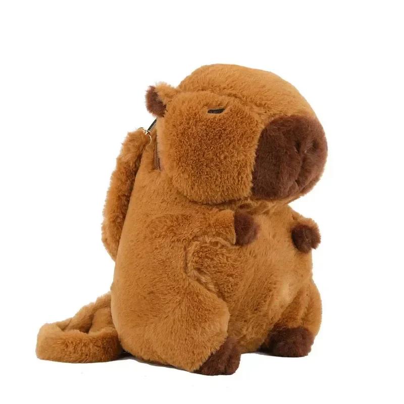 Non-Toxic Capybara Plush Backpack Kawaii Fashion Plushie Doll Fur Bag Children'S Bag Shoulder Bag Mini Knapsack Bags Gifts For Childrenfriend