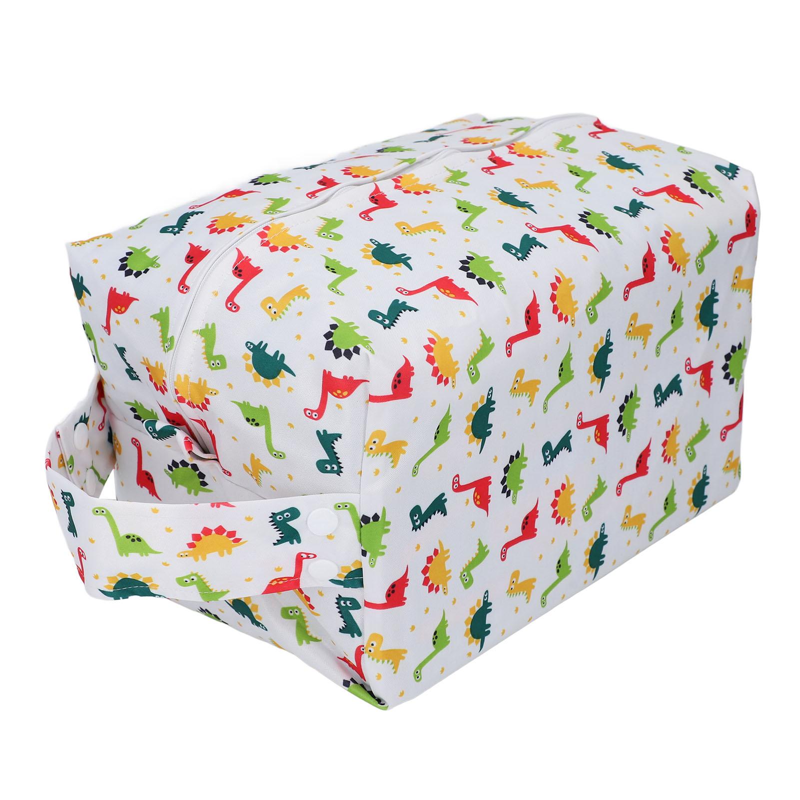 

Мультяшный водонепроницаемый многоразовый мешок для мокрых подгузников, сумки для мокрого и сухого белья для детских тканевых подгузников T13