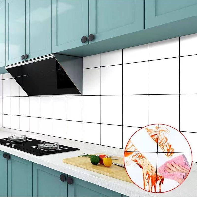 Selvklebende Veggtapet Lett å Feste Høy Temperaturmotstand Kjøkkenskap Veggklistremerker 40cm Vanntett og Oljebestandig