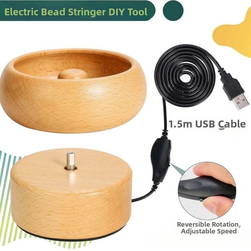 Easy Rotation Wooden Bead Spinner Solid Wood Bead Loader Spinner Jewelry Making