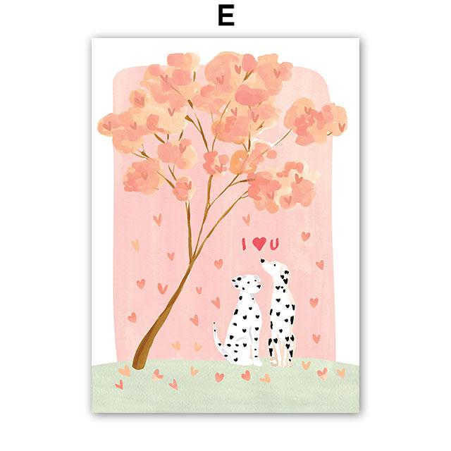 Boho Abstract Vase Flowers Coffee Illustration Wall Art Canvas Painting Animal Poster And Prints Pictures For Living Room Decor