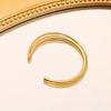 Minimalist Geometric Double-Layer Open Cuff Bracelet Women 18K Gold Plated Titanium Steel Fashion Jewelry