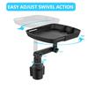 Cup Holder Expander Table Adjustable Car Tray Table Food Drink Phone Snack Tray With 360Rotating Table Adjustable Base Car