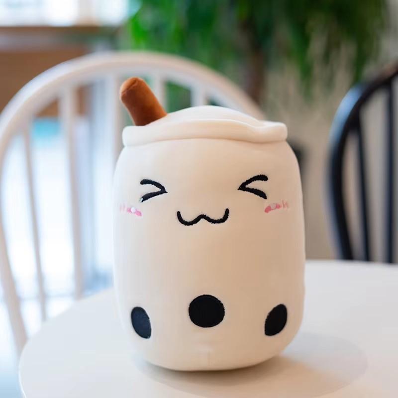 Kawaii Melktheekop Pluche Kussen 23cm Gevuld Eten Fruit Boba Pop Knuffel Ulrazacht Pluche Speelgoed voor Kinderen Verjaardagscadeau