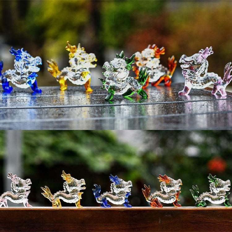 Delicate Crystal Dragon Sculpture Symbol of Luck Wealth Animals Collectible Gift