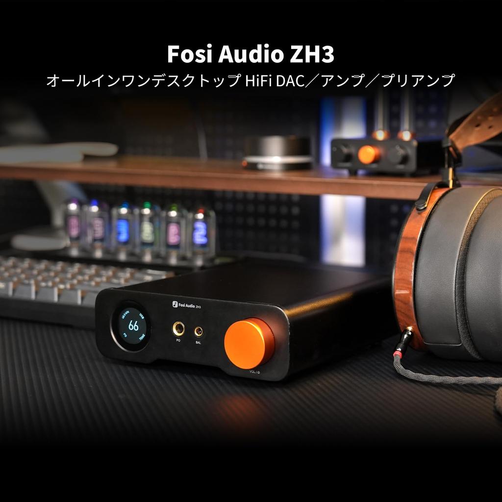 Fosi Audio ZH3 DAC Sluchátkový zesilovač Plně vyvážený předzesilovač s AKM4493SEQ a XMOS PCM 768kHz Koncový zesilovač Spouštěcí dálkové ovládání Japonský